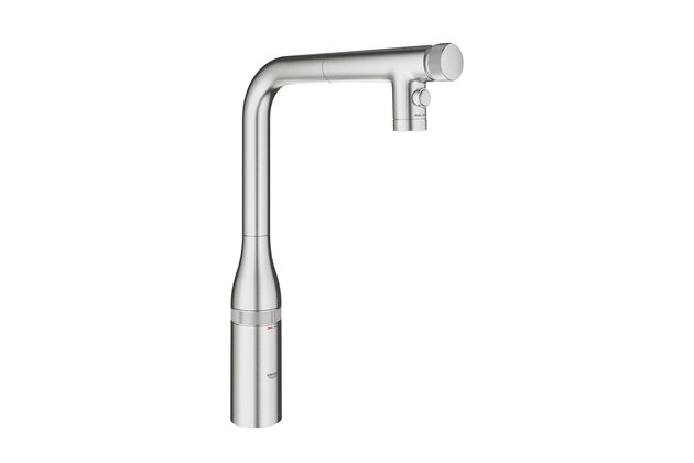 Baterie Grohe dřezová, vytahovací koncovka, dva proudy, supersteel - infinity, 31892DC0
