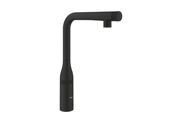 Baterie Grohe dřezová, s vytahovací sprškou, phantom black, 31928KF0