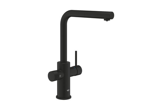 Baterie Grohe Blue Pure Minta filtrační, s vytahovací sprškou, phantom black, 30590KF0