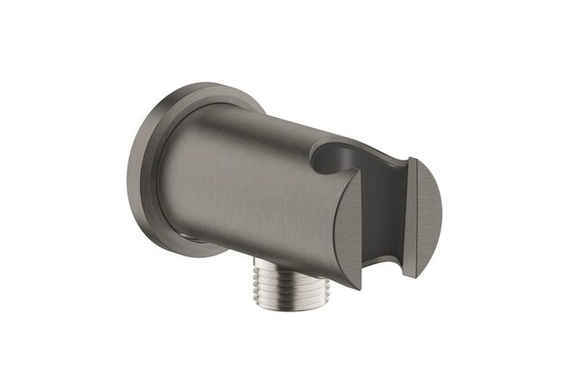 Nástěnné kolínko Grohe Rainshower s integrovaným držákem sprchy, hard graphite kartáčovaný, 26658AL0
