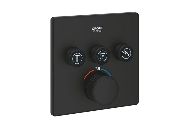 Baterie Grohe Grohtherm SmartControl sprchová, termostatická, podomítková, 3-cestná, phantom black, 102167KF00