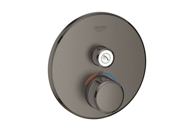 Baterie Grohe SmartControl sprchová podomítková termostatická, bez tělesa, s 1 ventilem, hard graphite kartáčovaný, 29118AL0