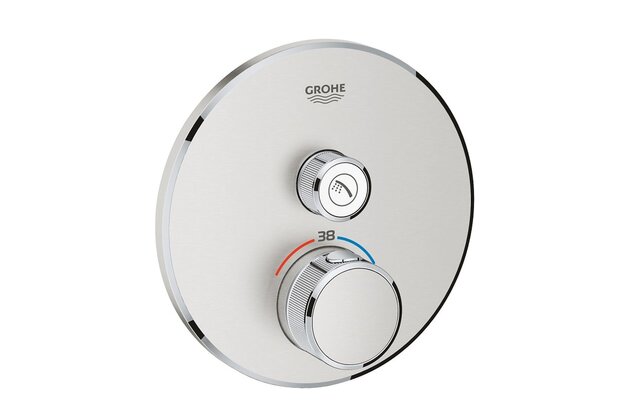Baterie Grohe SmartControl sprchová podomítková termostatická, bez tělesa, s 1 ventilem, supersteel - infinity, 29118DC0