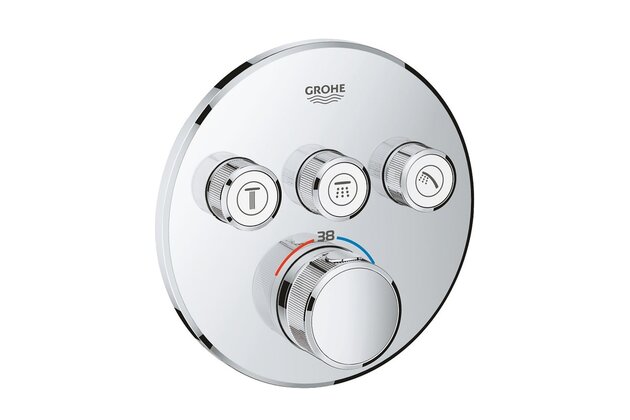 Baterie Grohe SmartControl sprchová podomítková termostatická, bez tělesa, s 3 ventily, chrom, 29121000
