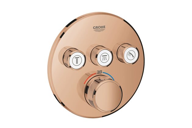 Baterie Grohe SmartControl sprchová podomítková termostatická, bez tělesa, s 3 ventily, warm sunset, 29121DA0