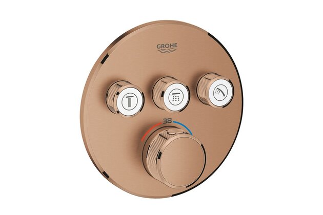 Baterie Grohe SmartControl sprchová podomítková termostatická, bez tělesa, s 3 ventily, warm sunset kartáčovaný, 29121DL0