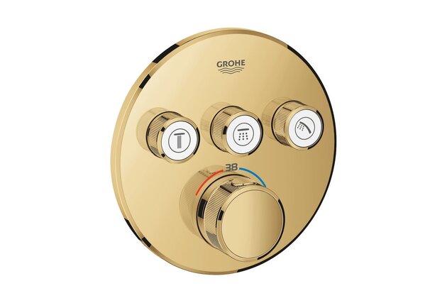 Baterie Grohe SmartControl sprchová podomítková termostatická, bez tělesa, s 3 ventily, cool sunrise, 29121GL0