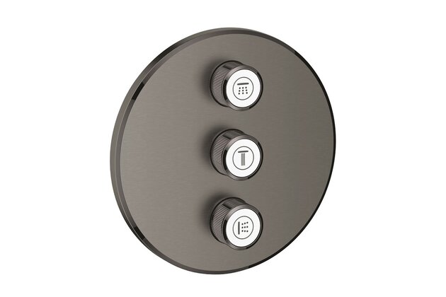 Krytka trojitého ovladače průtoku Grohe SmartControl, hard graphite kartáčovaný, 29122AL0