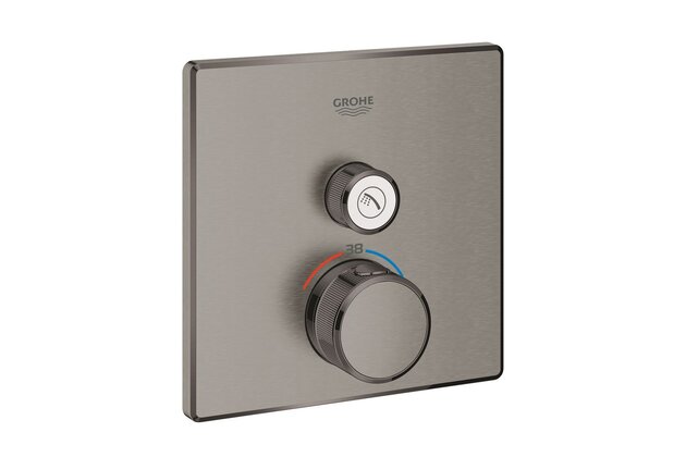 Baterie Grohe SmartControl sprchová podomítková termostatická, bez tělesa, s 1 ventilem, hard graphite kartáčovaný, 29123AL0