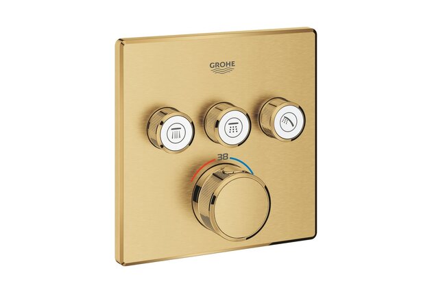 Baterie Grohe SmartControl sprchová podomítková termostatická, bez tělesa, s 3 ventily, cool sunrise kartáčovaný, 29126GN0