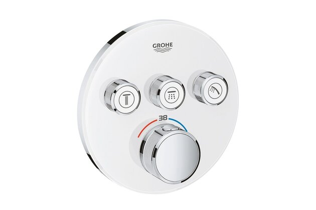 Baterie Grohe SmartControl sprchová podomítková termostatická, bez tělesa, s 3 ventily, bílá, 29904LS0