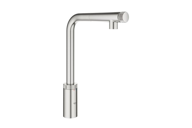 Baterie Grohe SmartControl dřezová, s vytahovací koncovkou, supersteel - infinity, 31613DC0