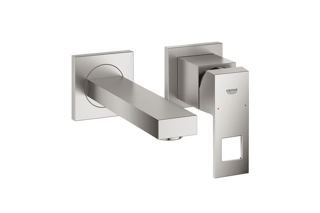 Baterie Grohe Eurocube umyvadlová podomítková, dvouotvorová, bez tělesa, supersteel - infinity, 19895DC0