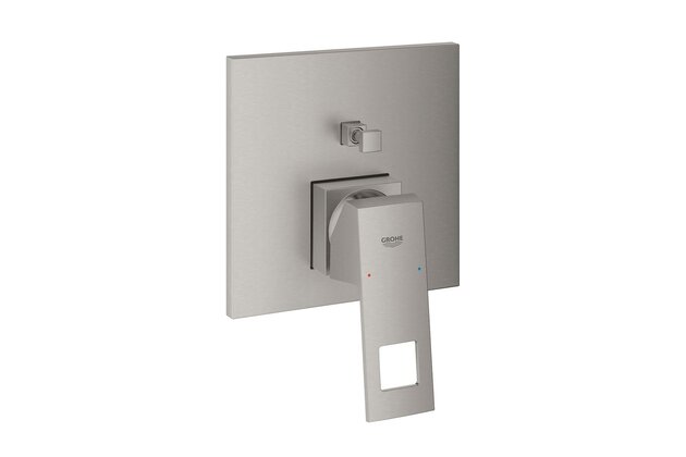 Baterie Grohe Eurocube sprchová podomítková, s přepínačem, bez tělesa, supersteel - infinity, 24062DC0