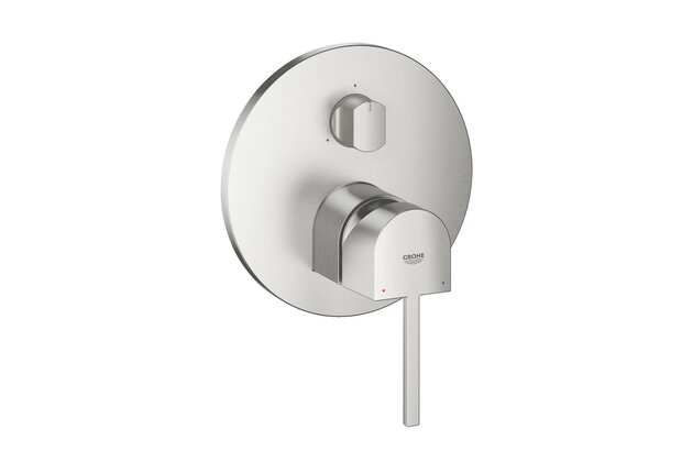 Baterie Grohe Plus sprchová podomítková, s třísměrným přepínačem, bez tělesa, supersteel - infinity, 24093DC3