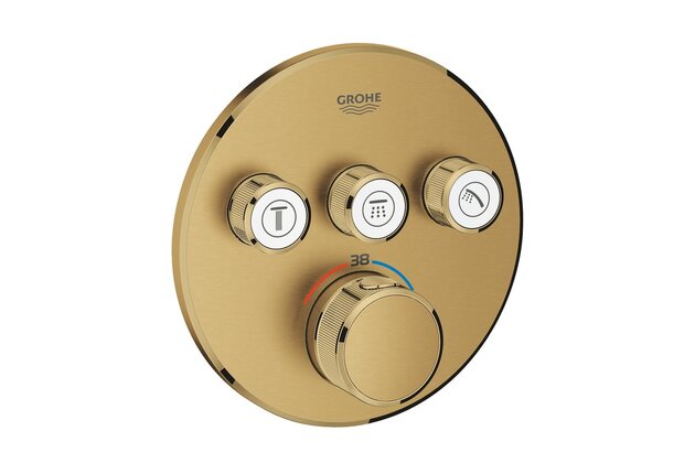 Baterie Grohe SmartControl sprchová podomítková termostatická, 3 ventily, bez tělesa, cool sunrise kartáčovaný, 29121GN0