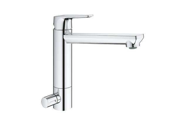Baterie Grohe BauEdge dřezová otočná, s ventilem k myčce, chrom, 31696000