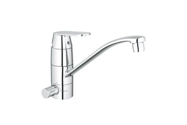 Baterie Grohe Eurosmart Cosmopolitan dřezová, s integrovaným uzavíracím ventilem, chrom, 31161000