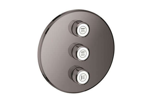 Krytka trojitého ovladače průtoku Grohe SmartControl, hard graphite, 29122A00