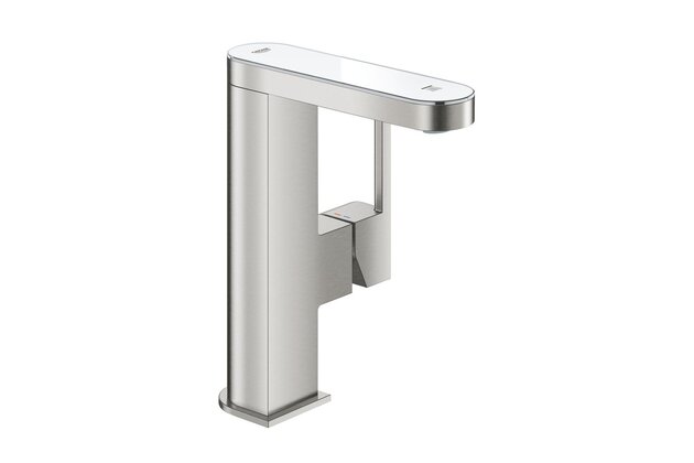 Baterie Grohe Plus umyvadlová páková, LED display, s výpustí, supersteel - infinity, 23958DC3