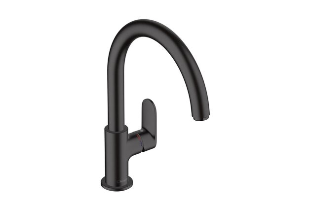 Baterie Hansgrohe Vernis Blend dřezová, s otočným ramínkem, černá mat, 71870670