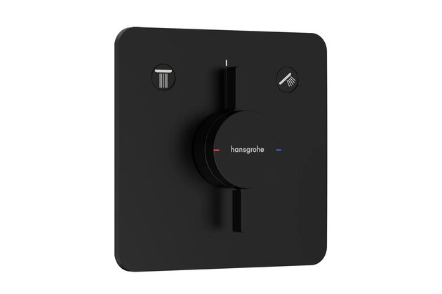 Baterie Hansgrohe DuoTurn Q sprchová podomítková, 2-cestná, černá mat, 75414670