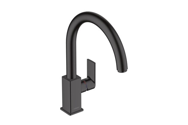 Baterie Hansgrohe Vernis Shape dřezová, s otočným ramenem, černá mat, 71871670