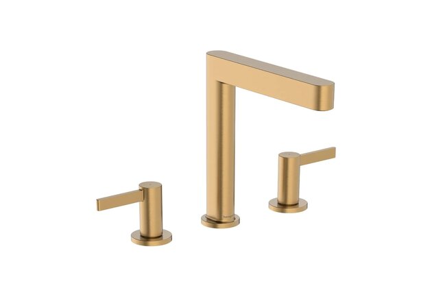 Baterie Hansgrohe Finoris umyvadlová, 3otvorová, 160, s odtokovou soupravou, Push-Open, bronz kartáčovaný, 76034140