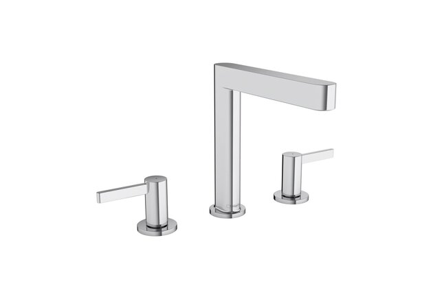Baterie Hansgrohe Finoris umyvadlová, 3otvorová, 160, s odtokovou soupravou, Push-Open, chrom, 76034000