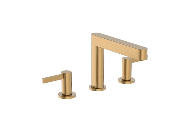 Baterie Hansgrohe Finoris umyvadlová, 3otvorová, 110, s odtokovou soupravou, Push-Open, bronz kartáčovaný, 76033140