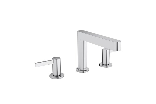 Baterie Hansgrohe Finoris umyvadlová, 3otvorová, 110, s odtokovou soupravou, Push-Open, chrom, 76033000