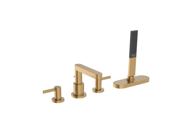 Vanová souprava Hansgrohe Finoris 4otvorová, na okraj vany, bez tělesa, bronz kartáčovaný, 76444140