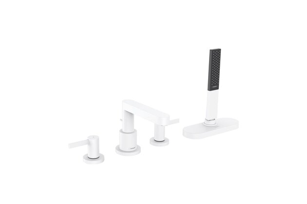 Vanová souprava Hansgrohe Finoris 4otvorová, na okraj vany, s tělesem sBox, bílá mat, 76444700