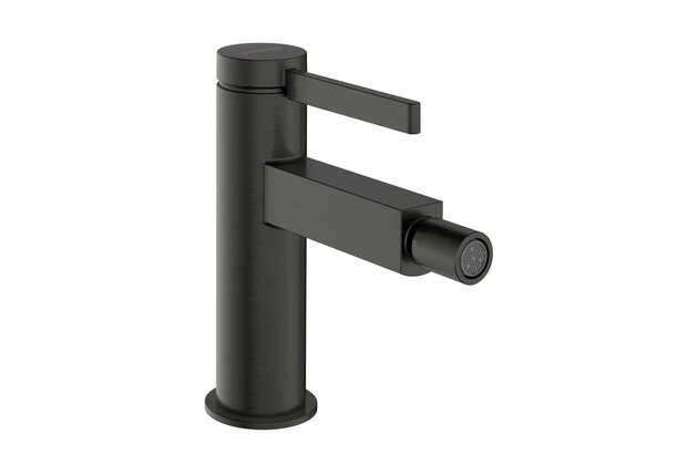 Baterie Hansgrohe Finoris bidetová, páková, s odtokovou soupravou, Push-Open, černý chrom kartáčovaný, 76200340