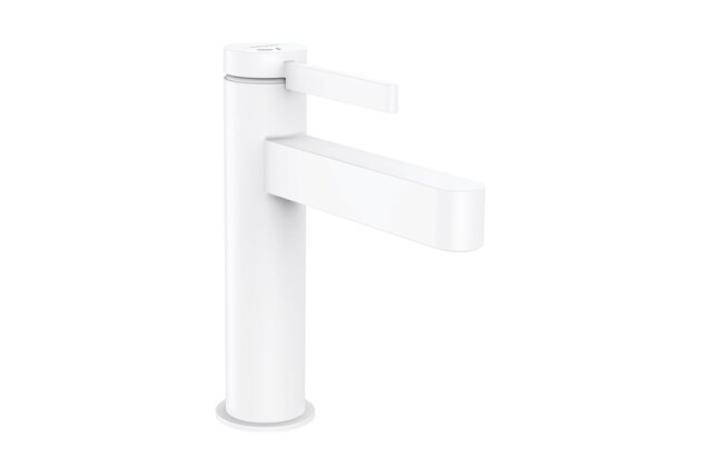 Baterie Hansgrohe Finoris umyvadlová, páková, 110, CoolStart, s odtokovou soupravou, Push-Open, bílá mat, 76024700