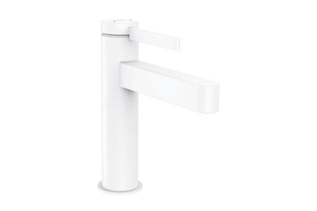 Baterie Hansgrohe Finoris umyvadlová, páková, 110, s odtokovou soupravou s táhlem, bílá mat, 76020700