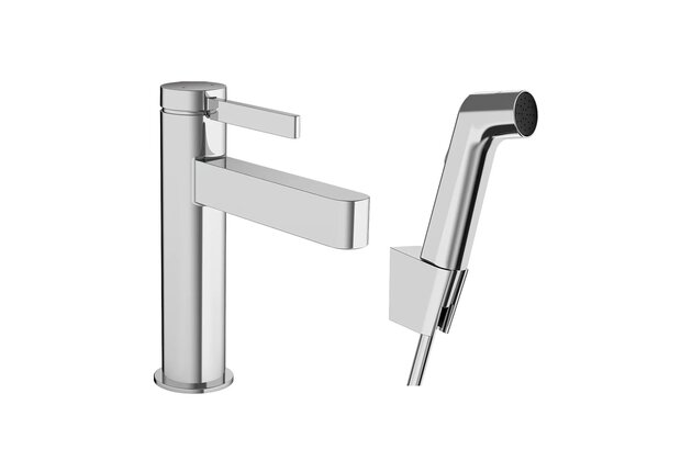 Baterie Hansgrohe Finoris umyvadlová, páková, 110, s bidetovou sprškou, chrom, 76210000