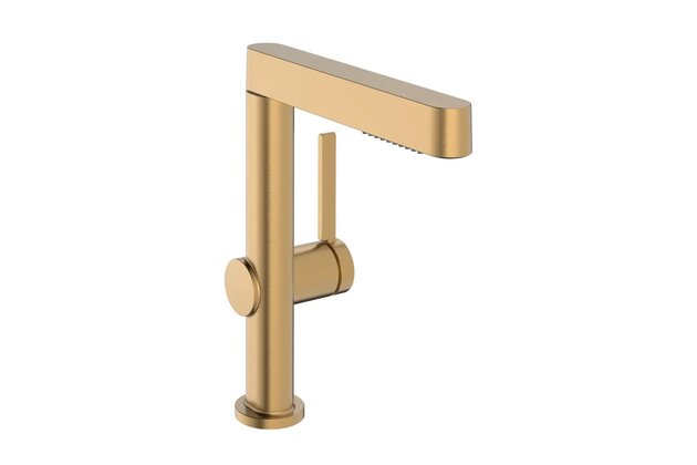 Baterie Hansgrohe Finoris umyvadlová, páková, 230, s otočným výtokem, s odtokovou soupravou , Push-Open, bronz kartáčovaný, 76060140