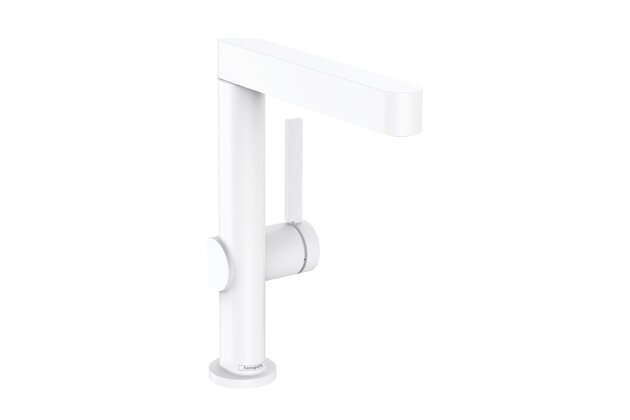 Baterie Hansgrohe Finoris umyvadlová, páková, 230, s otočným výtokem, s odtokovou soupravou , Push-Open, bílá mat, 76060700