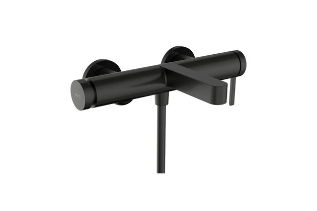 Baterie Hansgrohe Finoris vanová nástěnná, páková, černý chrom kartáčovaný, 76420340