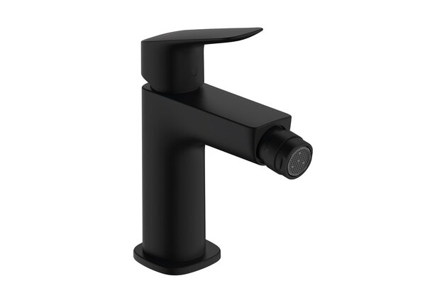 Baterie Hansgrohe Logis Fine bidetová, páková, s odtokovou soupravou, s táhlem, černá mat, 71201670