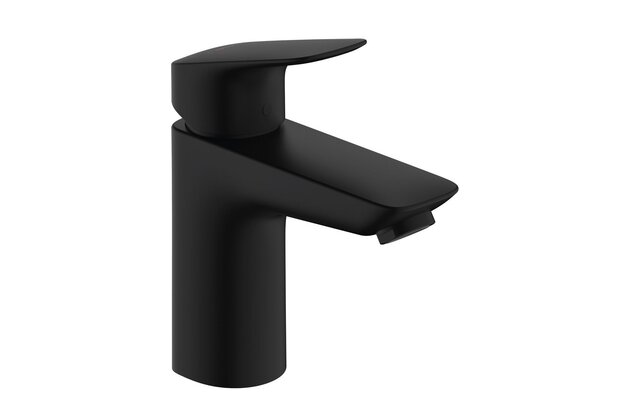Baterie Hansgrohe Logis umyvadlová, 100, CoolStart, s výpustí, černá mat, 71102670