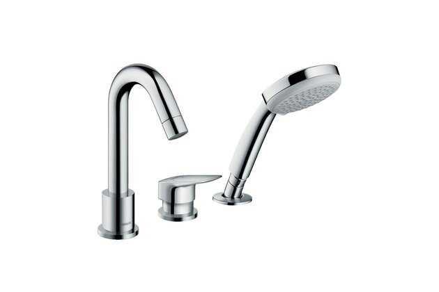 Vanová souprava Hansgrohe Logis 3otvorová, na okraj vany, bez tělesa, chrom, 71313000