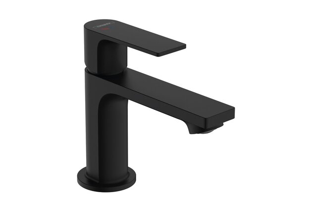 Baterie Hansgrohe Rebris E umyvadlová, CoolStart, se syntetickou výpustí, černá mat, 72553670