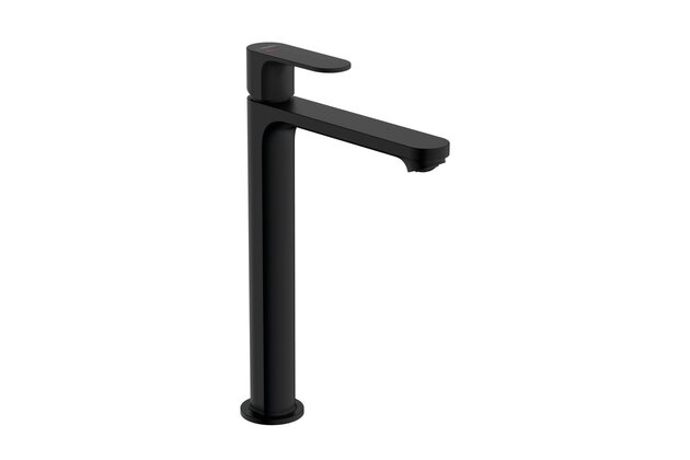 Baterie Hansgrohe Rebris S umyvadlová, CoolStart, EcoSmart+, s výpustí, černá mat, 72590670