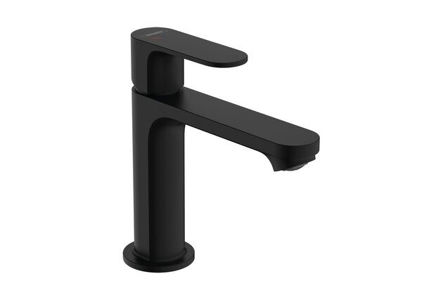 Baterie Hansgrohe Rebris S umyvadlová, CoolStart, EcoSmart+, s výpustí, černá mat, 72588670