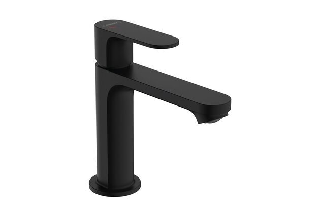 Baterie Hansgrohe Rebris S umyvadlová, CoolStart, se syntetickou výpustí, černá mat, 72519670