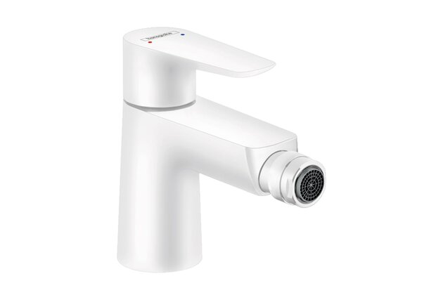 Baterie Hansgrohe Talis E bidetová, s výpustí, s táhlem, bílá mat, 71720700