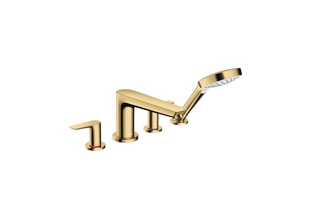 Vanová souprava Hansgrohe Talis E 4otvorová, na okraj vany, bez tělesa, zlatá lesk, 71748990