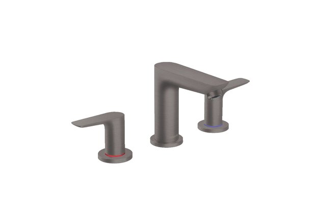 Baterie Hansgrohe Talis E umyvadlová, 3otvorová, s výpustí, s táhlem, černý chrom kartáčovaný, 71733340